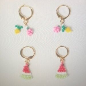 Colorful Fruit Charm Earrings for Kids